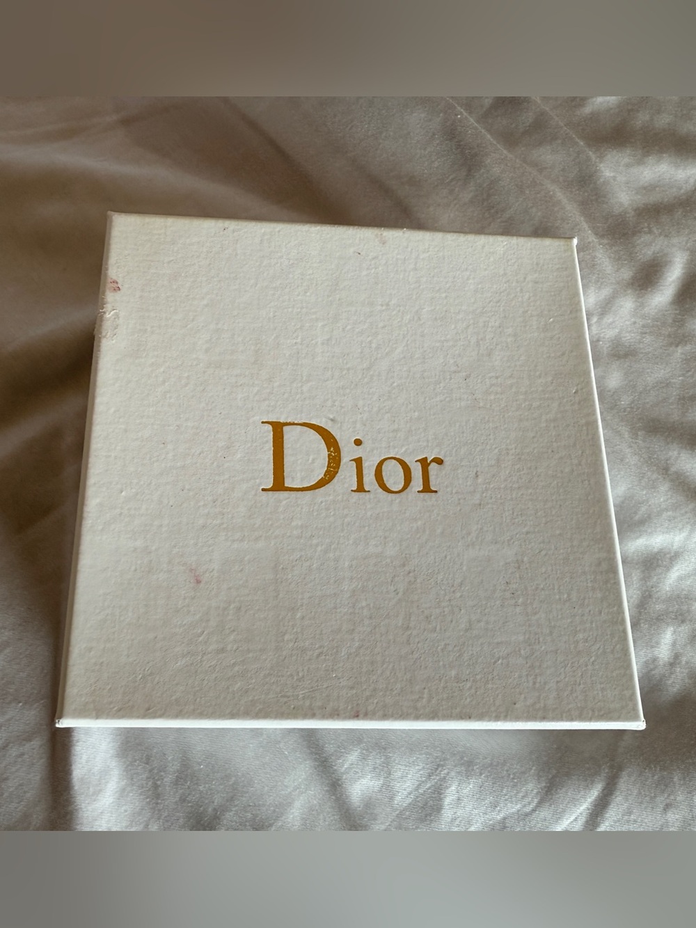 Authentic Christian Dior Empty Box White / Gold Fits Wallet Strap Belt 5”x5”x2.5